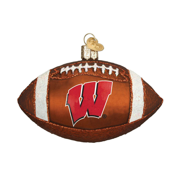 Old World Christmas Wisconsin Football Blown Glass Ornament