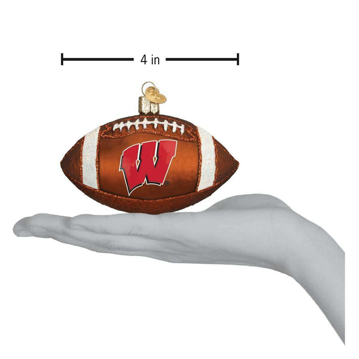 Old World Christmas Wisconsin Football Blown Glass Ornament