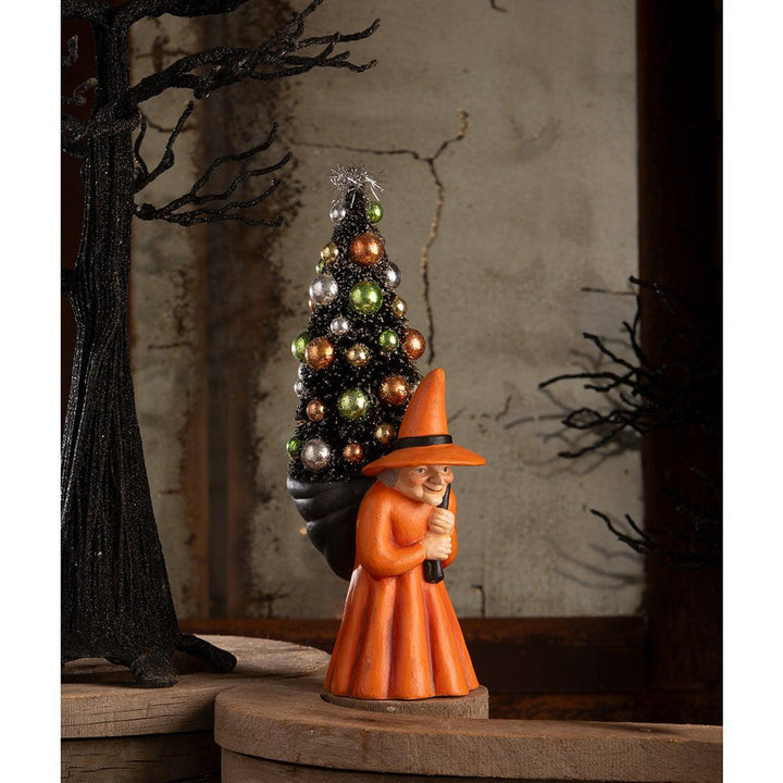 Witch Carrying Tree by Bethany Lowe Designs image