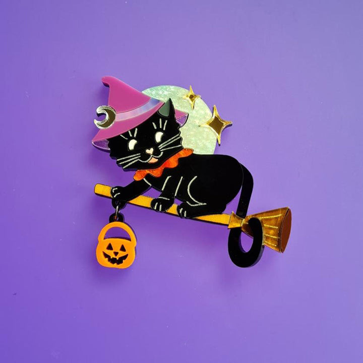 Witch Kitty Brooch by Cherryloco Jewellery 5