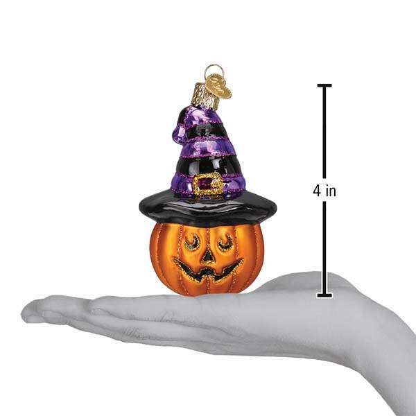 Old World Christmas Witch Pumpkin Blown Glass Ornament