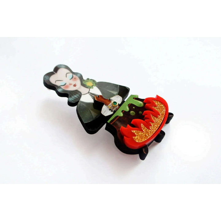 Witch with Cauldron Halloween Brooch by Laliblue - Quirks!