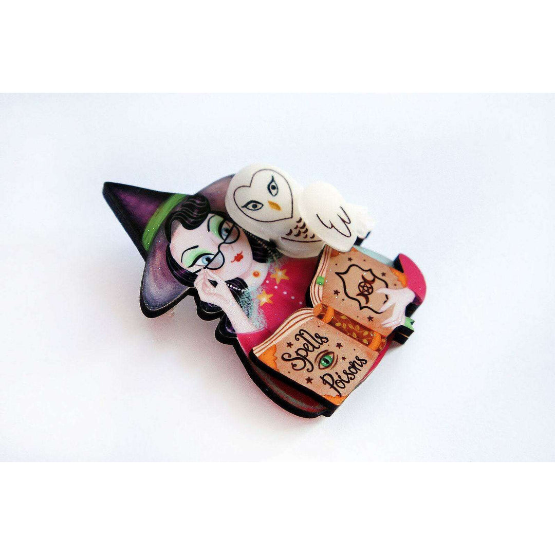 Witch with Owl Halloween Brooch by Laliblue - Quirks!