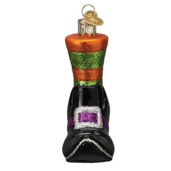 Old World Christmas Halloween Witches Shoe Blown Glass Ornament