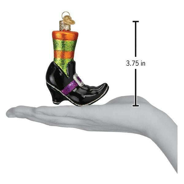Old World Christmas Halloween Witches Shoe Blown Glass Ornament