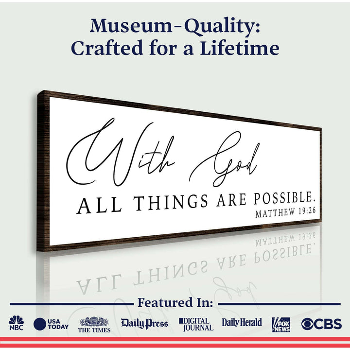 With God All Things Are Possible Faith Sign III