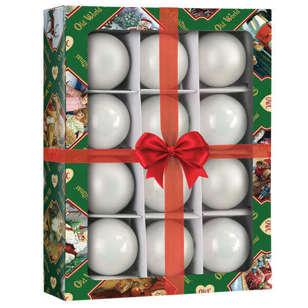 Old World Christmas Wonderland Balls 1.5-Inch 12-Count Blown Glass Ornament Set