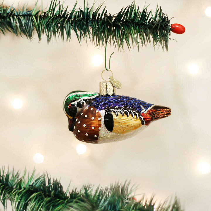 Old World Christmas Wood Duck Blown Glass Ornament