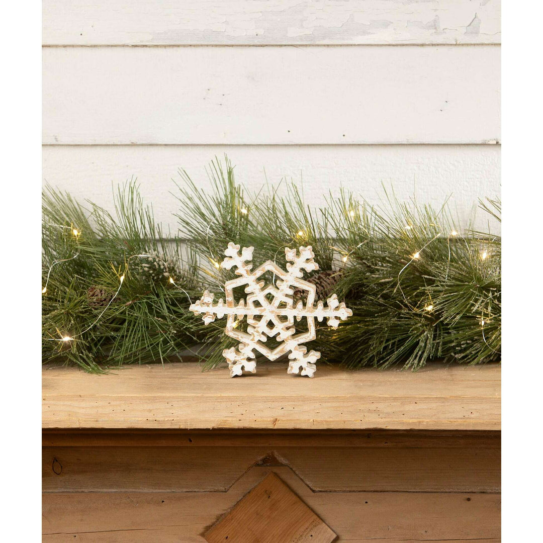 Wooden 7" Snowflake by Bethany Lowe Designs, christmas decor