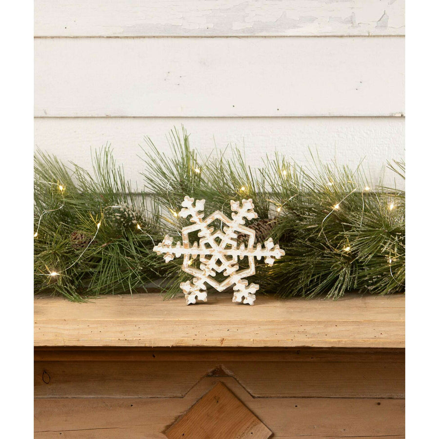 Wooden 7" Snowflake by Bethany Lowe Designs, christmas decor