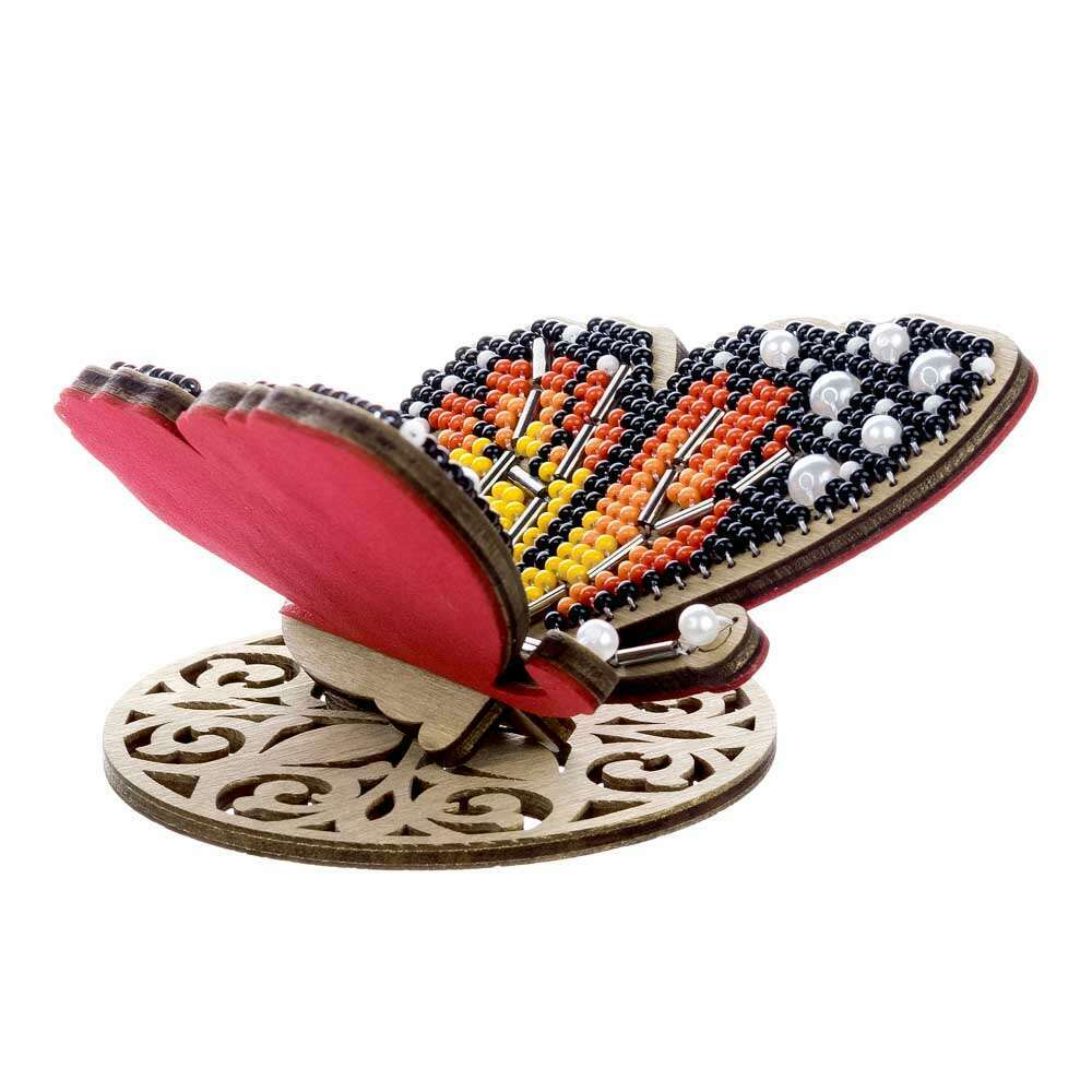 Wooden Bead Embroidery Kit Bright Butterfly FLK-581