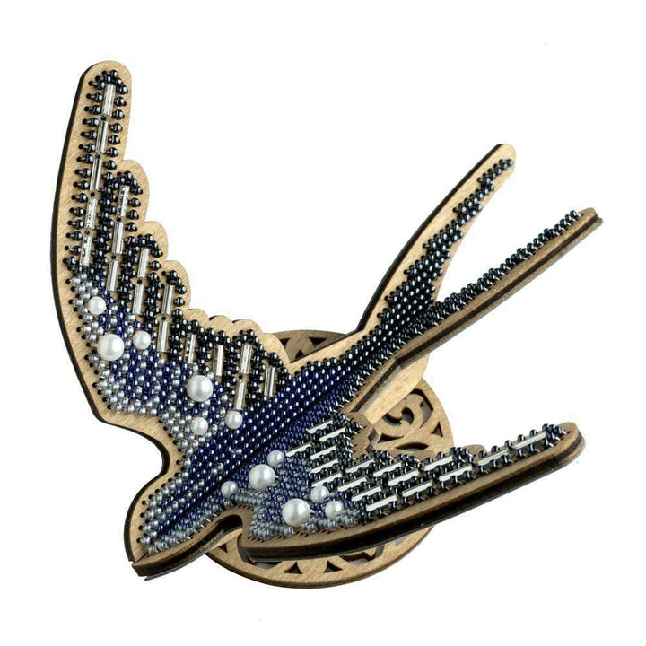 Wooden Bead Embroidery Kit Swallow FLK-583