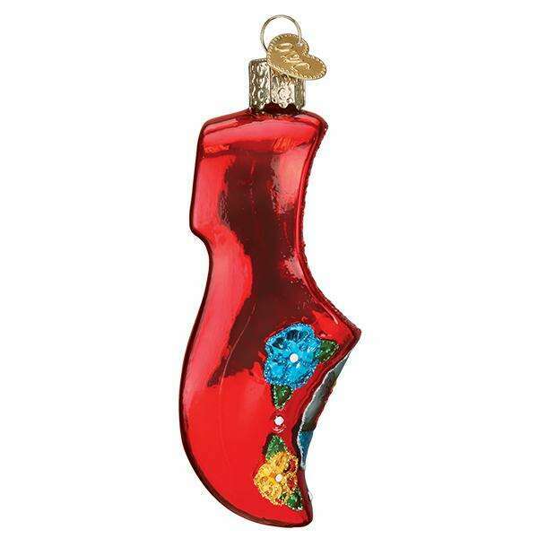 Old World Christmas Wooden Clog Blown Glass Ornament