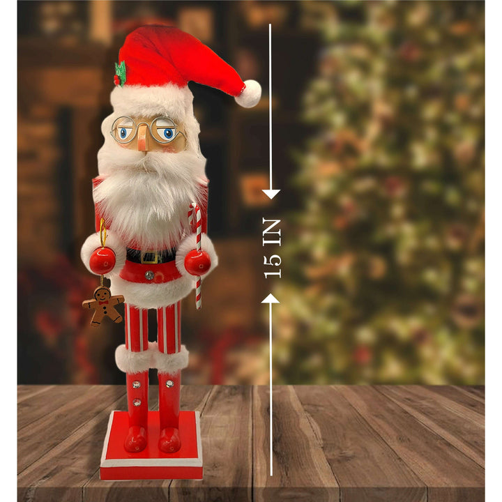 Wooden Festive Santa Nutcracker Wizardi F07M6-6