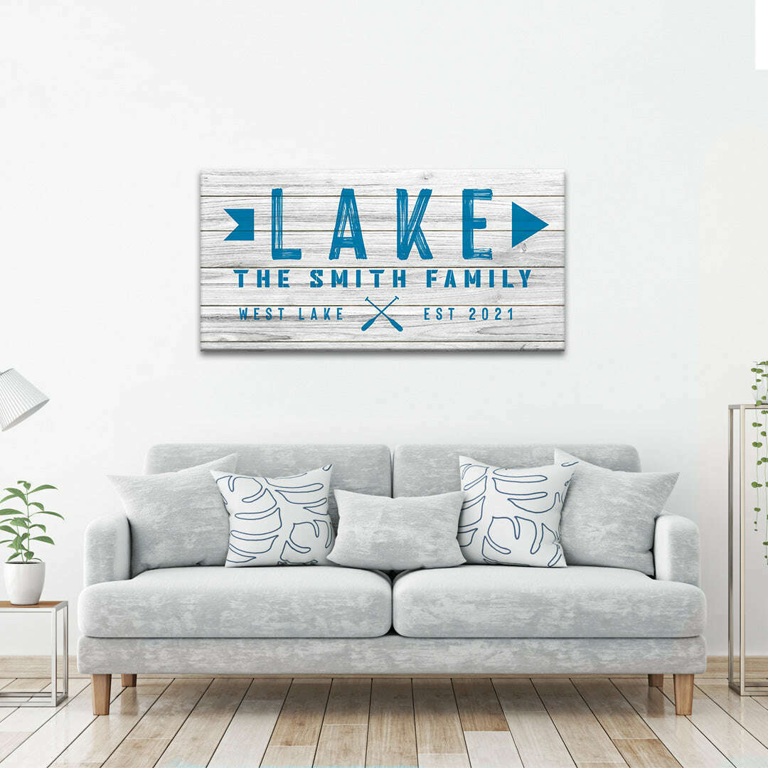 Wooden Lake Arrow Sign