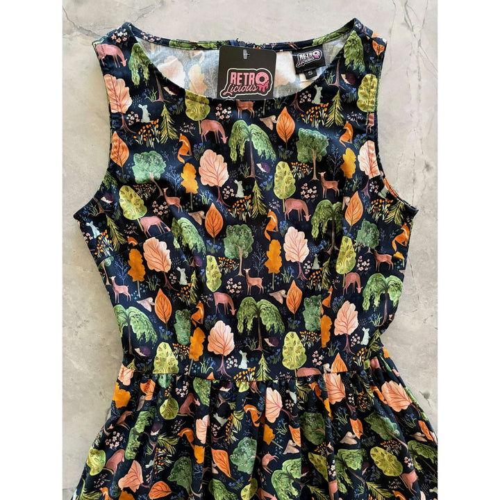 Woodland Midi Dress in Navy