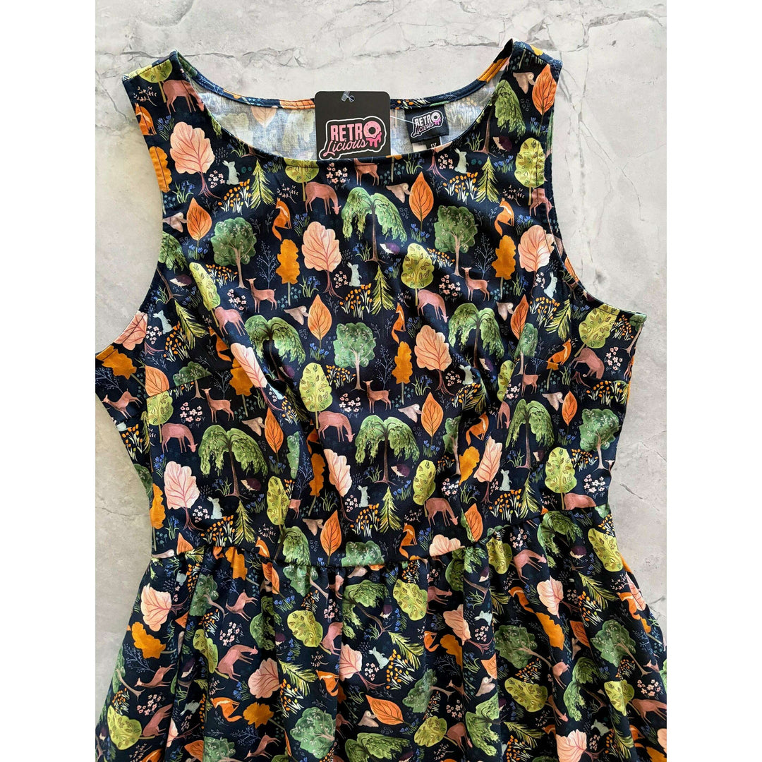 Woodland Vintage Dress in Navy