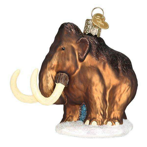 Old World Christmas Woolly Mammoth Blown Glass Ornament