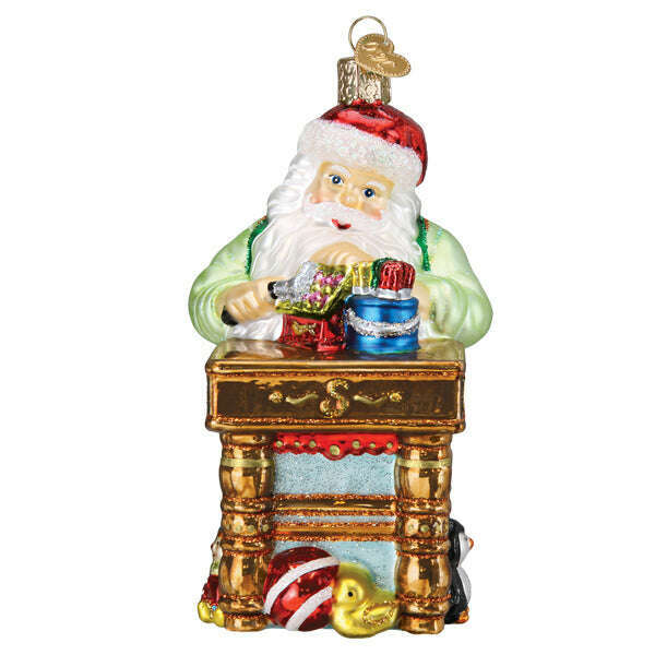 Old World Christmas Workshop Santa Blown Glass Ornament