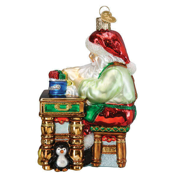 Old World Christmas Workshop Santa Blown Glass Ornament
