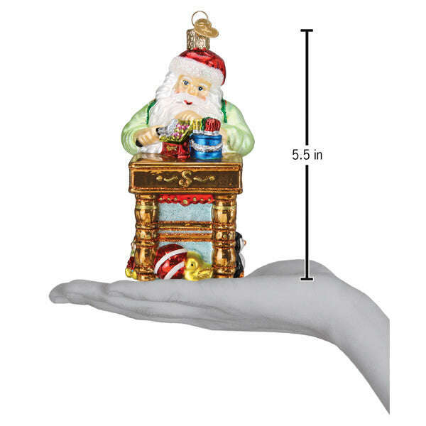 Old World Christmas Workshop Santa Blown Glass Ornament