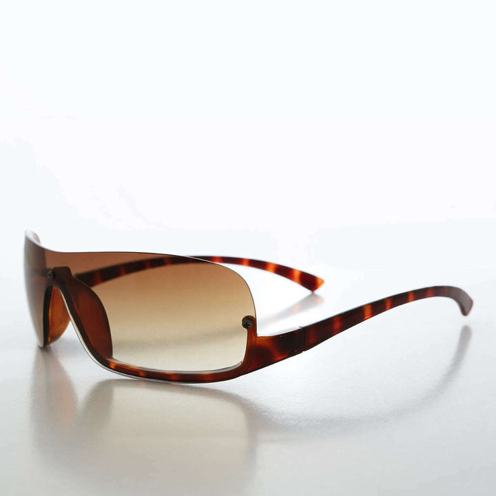 Wrap Around Semi-Rimless Vintage Sunglasses - Mahoney