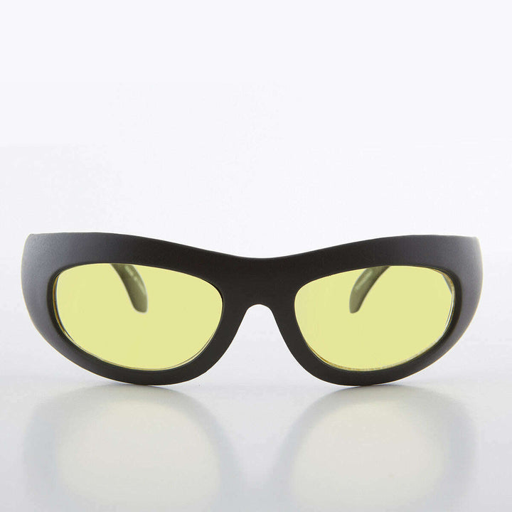 Wrap Around Yellow Lens Biker Sunglasses - Cade