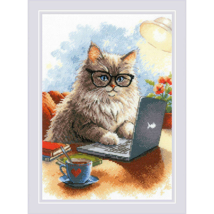 Writer of Meowmoirs R2263 Counted Cross Stitch Kit