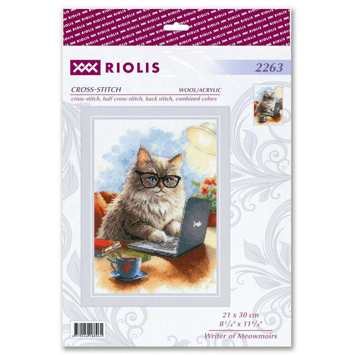 Writer of Meowmoirs R2263 Counted Cross Stitch Kit