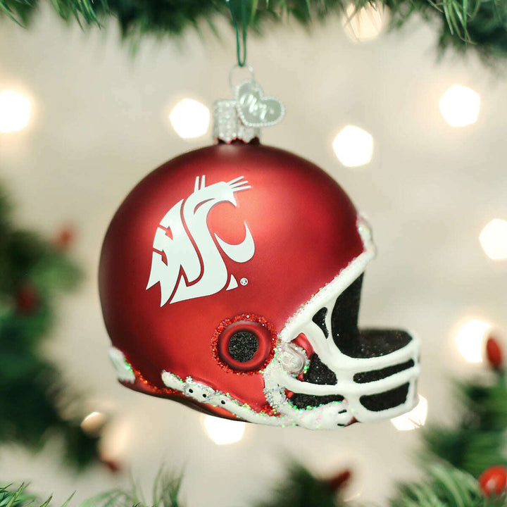 Old World Christmas WSU Helmet Blown Glass Ornament