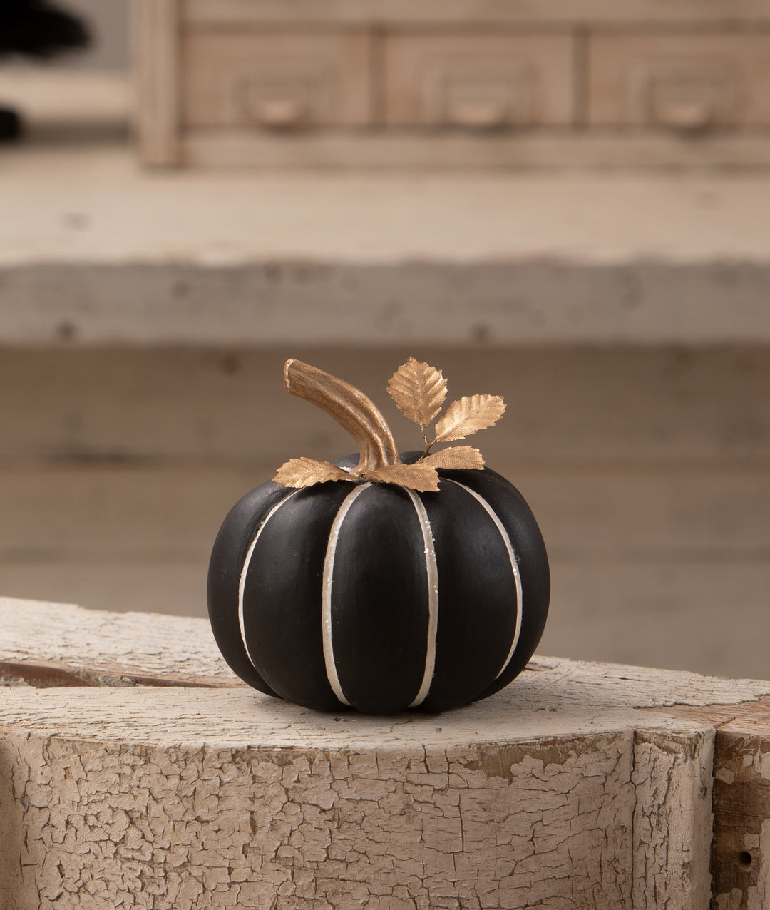 Small Pinstripe Pumpkin by Bethany Lowe Designs, halloween decor