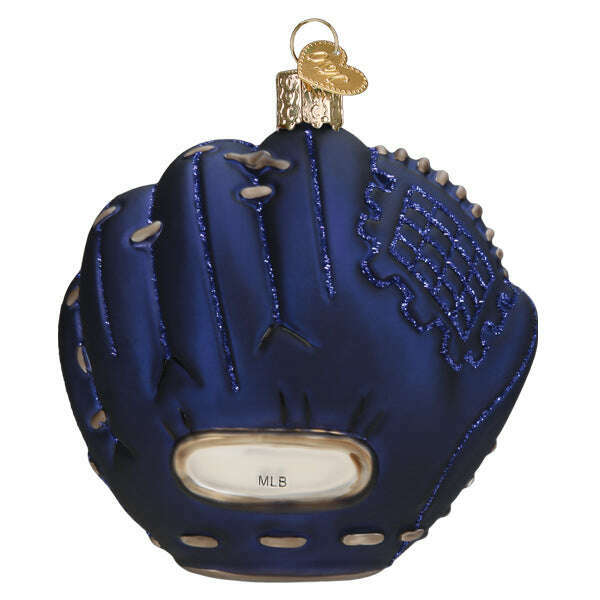 Old World Christmas Yankees Baseball Mitt Blown Glass Ornament