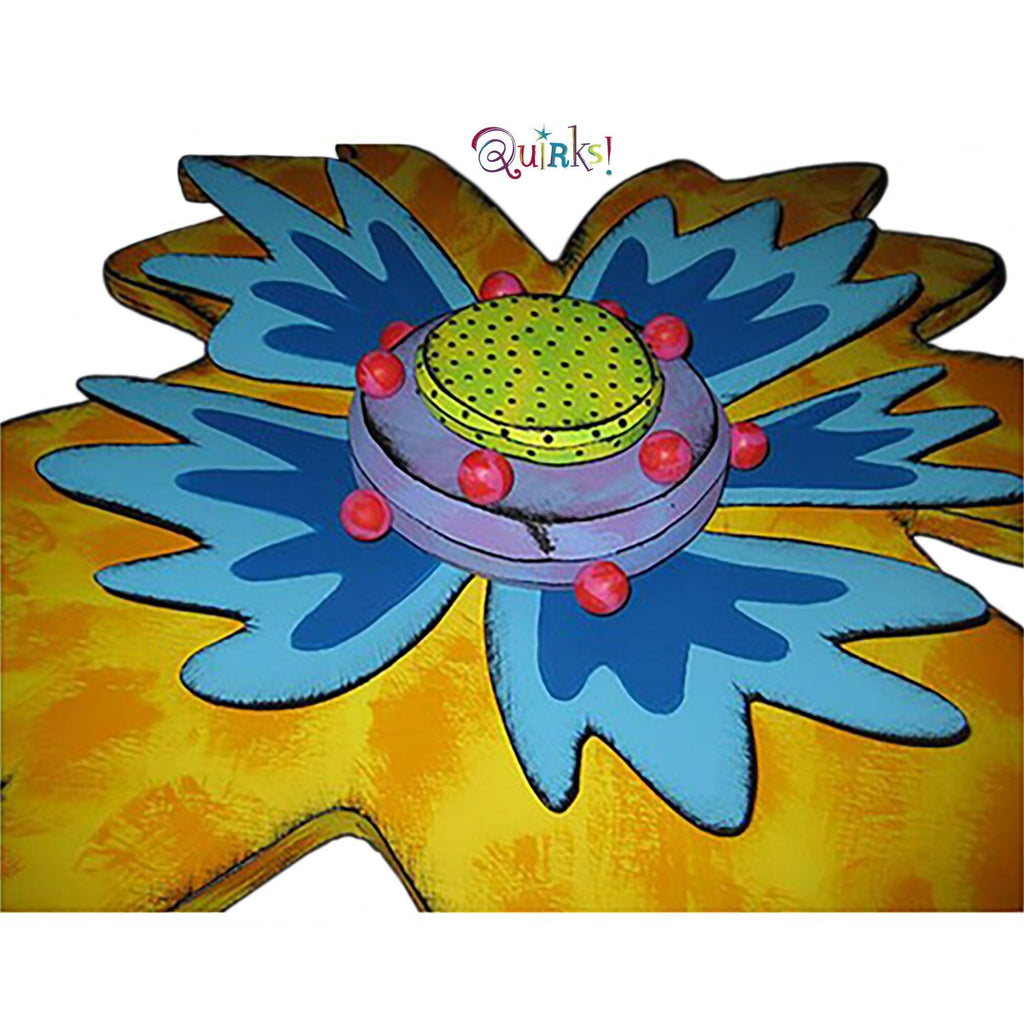 Yellow & Blue Wall Art Flower by Tra Art Studio - Quirks!