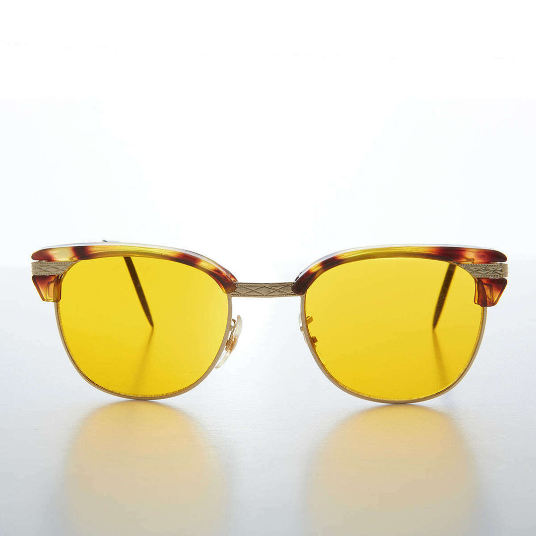Yellow Lens Half Frame Vintage Sunglasses - True