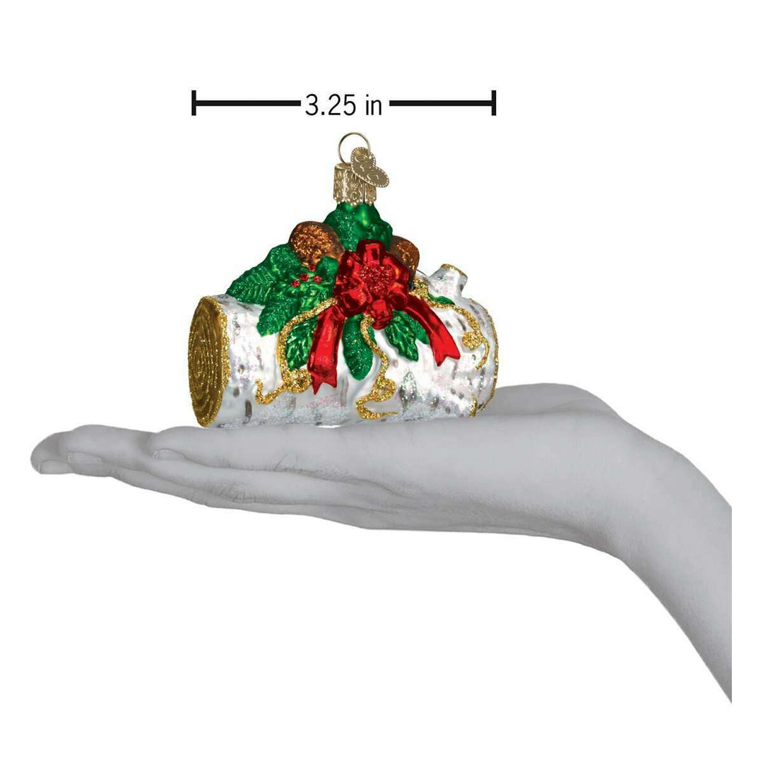 Old World Christmas Yule Log Blown Glass Ornament