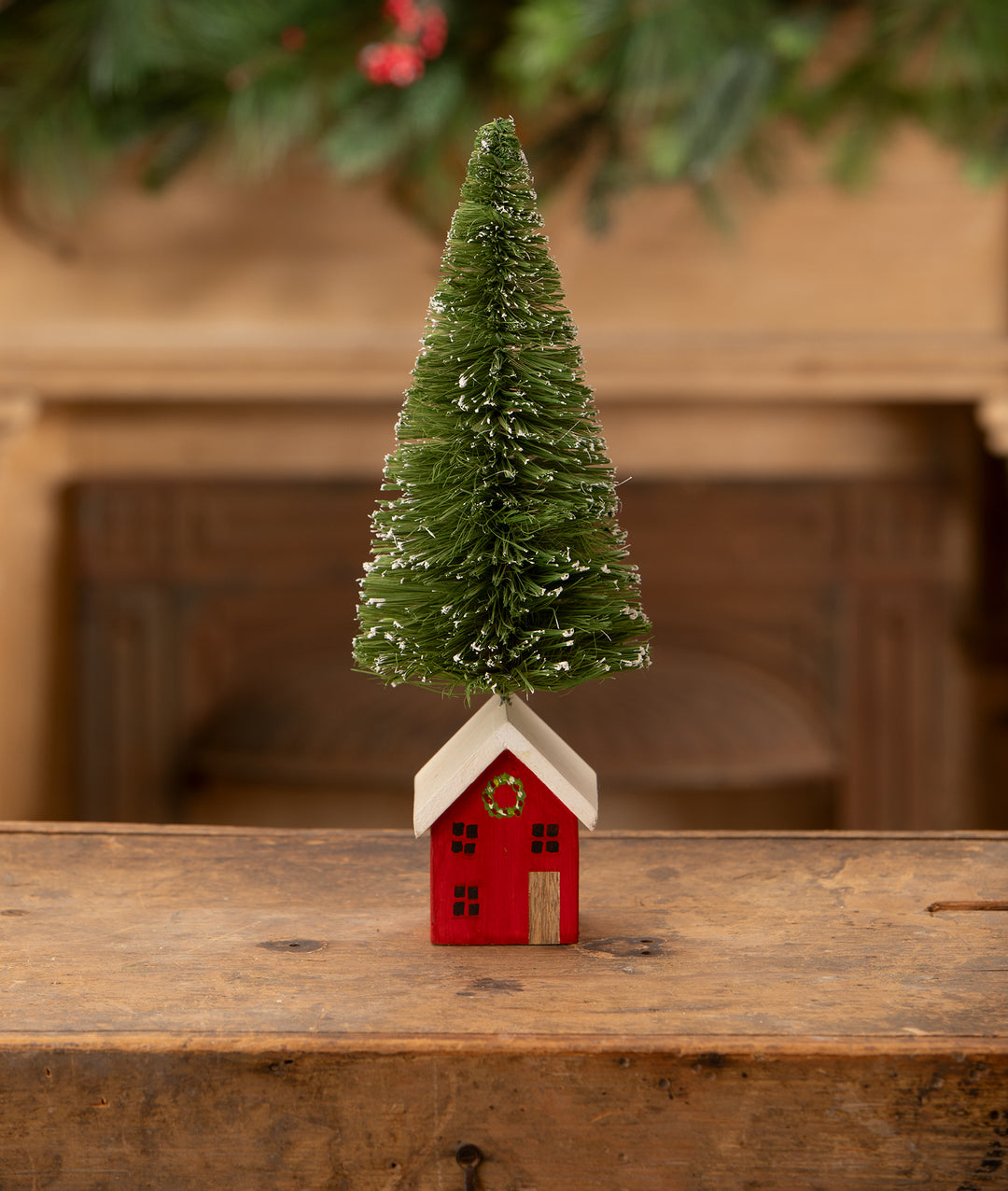 Red House Bottle Brush Tree by Bethany Lowe Designs, christmas decor