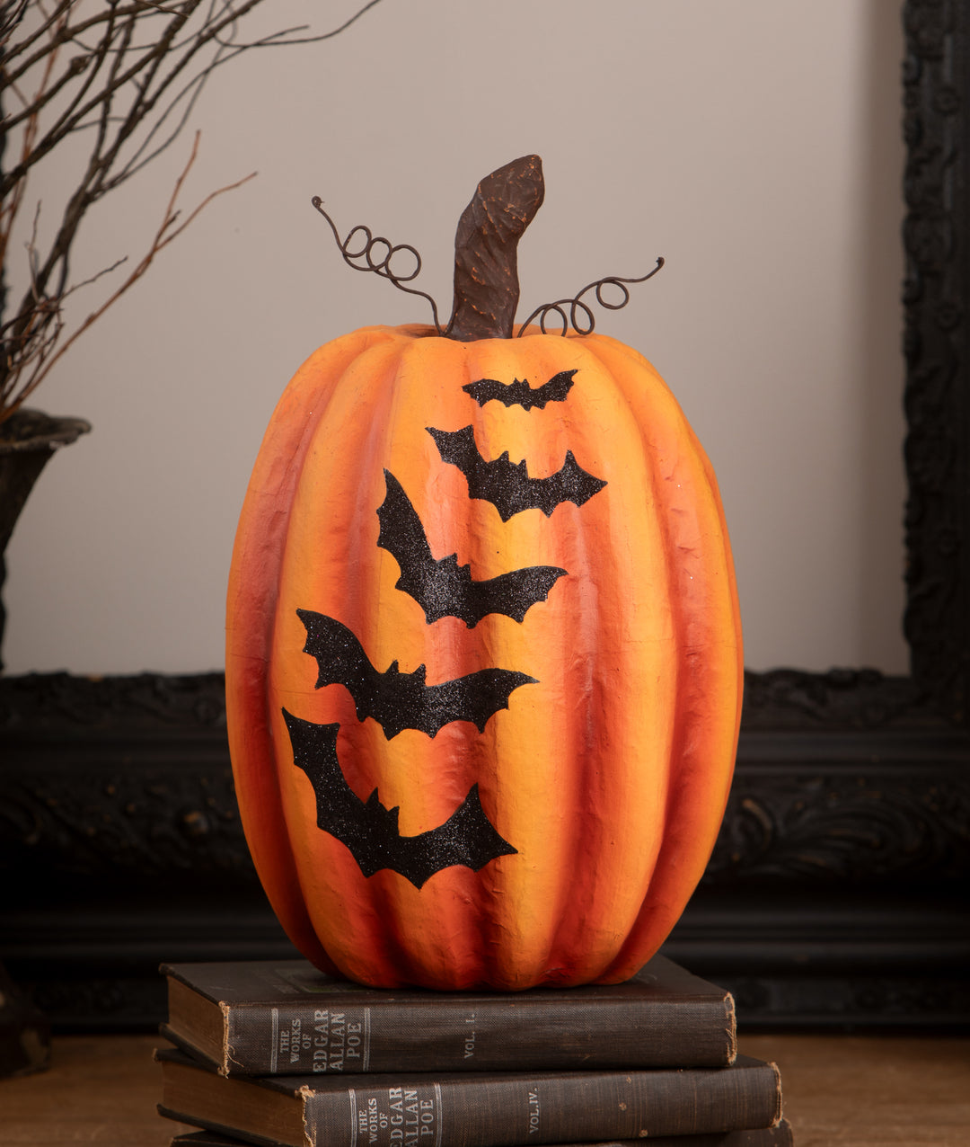 Pumpkin with Bats by Bethany Lowe Designs, image 3