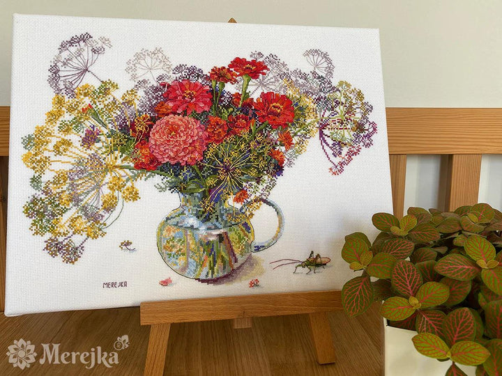 Zinnia and Dill K-210A Counted Cross-Stitch Kit