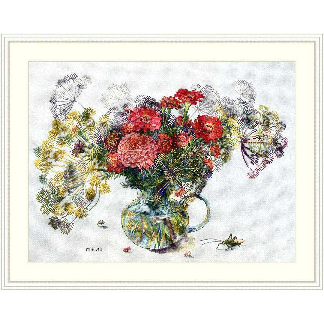 Zinnia and Dill K-210A Counted Cross-Stitch Kit