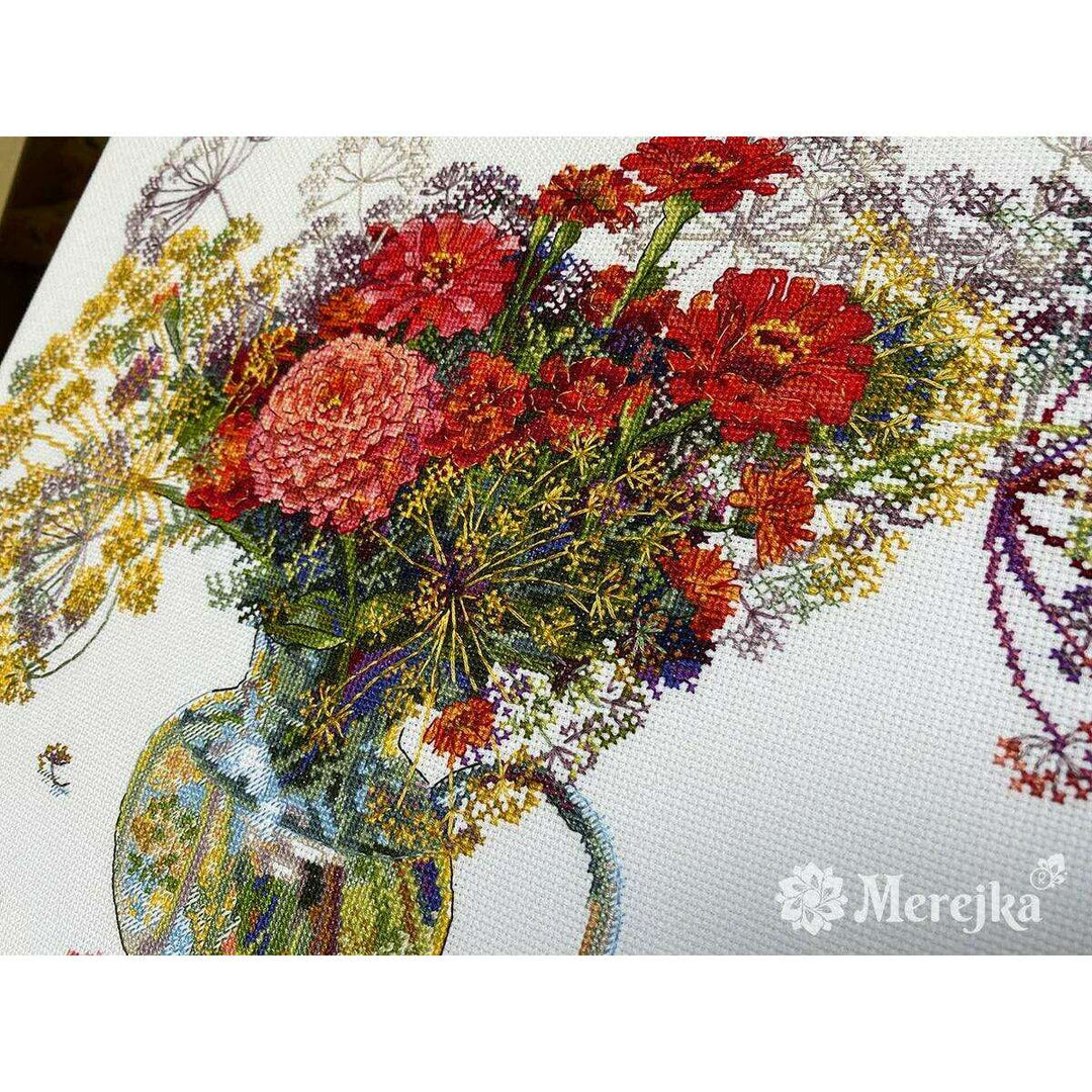 Zinnia and Dill K-210A Counted Cross-Stitch Kit