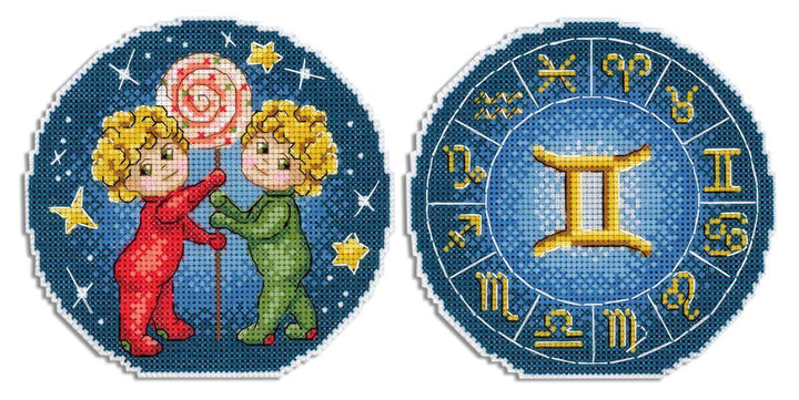 Zodiac Signs. Gemini SR-694 Plastic Canvas Counted Cross Stitch Kit