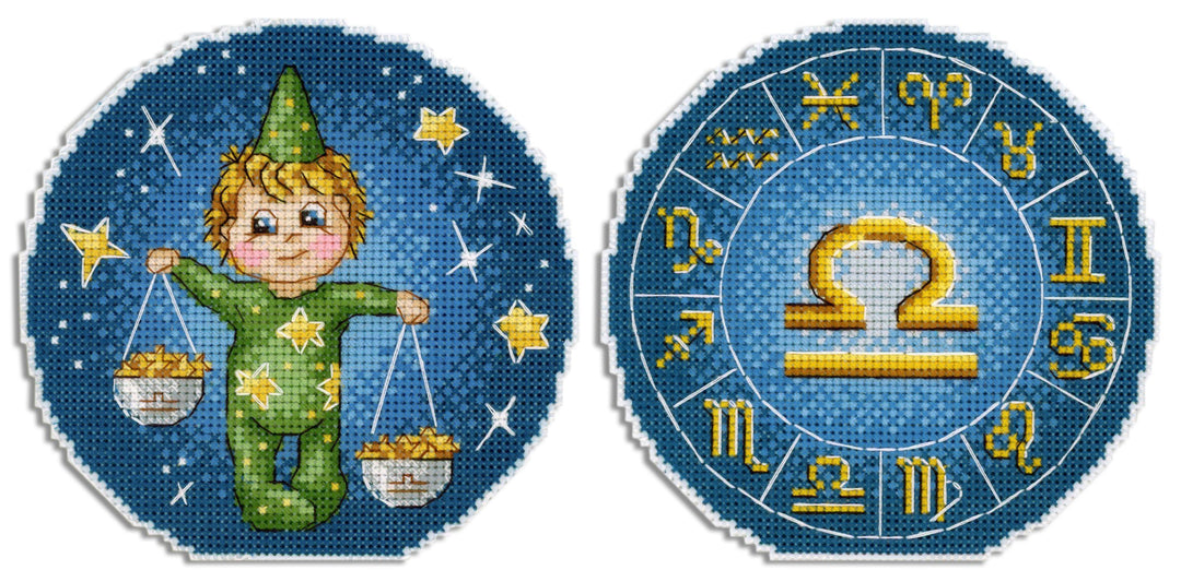 Zodiac Signs. Libra SR-703 Plastic Canvas Counted Cross Stitch Kit