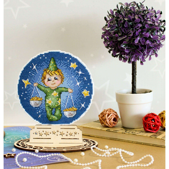 Zodiac Signs. Libra SR-703 Plastic Canvas Counted Cross Stitch Kit