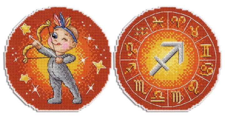 Zodiac Signs. Sagittarius SR-702 Plastic Canvas Counted Cross Stitch Kit