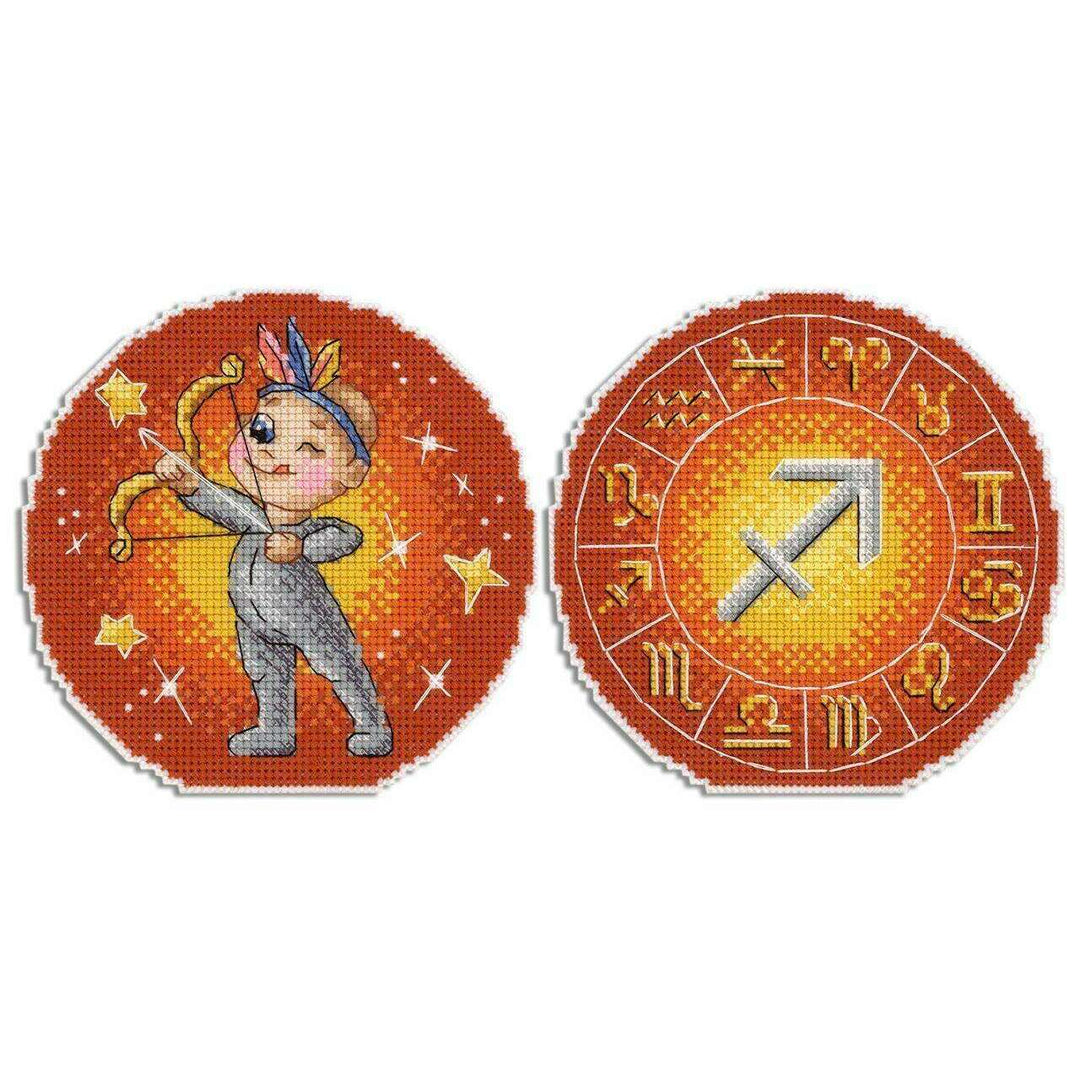 Zodiac Signs. Sagittarius SR-702 Plastic Canvas Counted Cross Stitch Kit