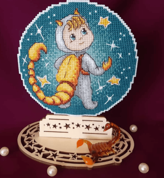 Zodiac Signs. Scorpio SR-701 Plastic Canvas Counted Cross Stitch Kit