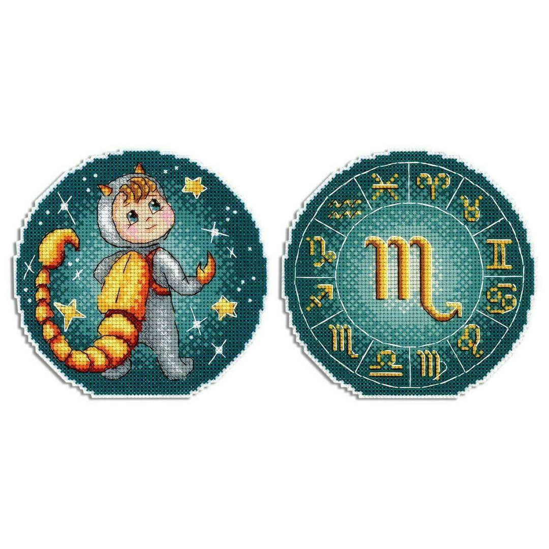 Zodiac Signs. Scorpio SR-701 Plastic Canvas Counted Cross Stitch Kit
