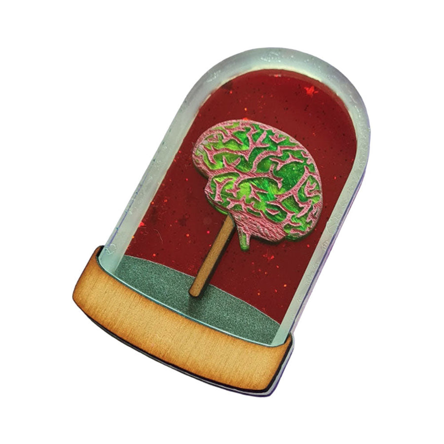 Zombie Brain Specimen Brooch by Cherryloco Jewellery 1