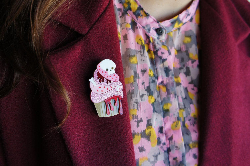Zombie Cupcake Halloween Brooch by Laliblue - Quirks!