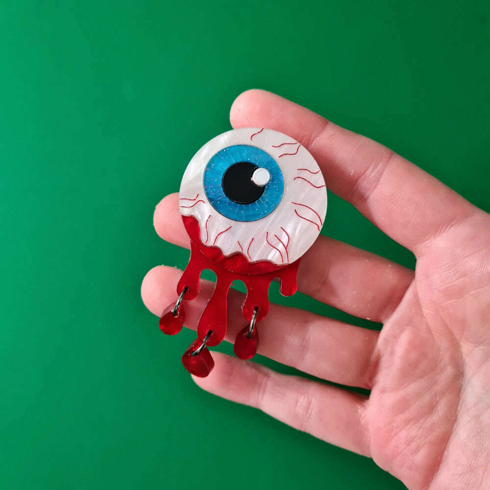 Zombie Halloween Eyeball Brooch by Cherryloco Jewellery  2